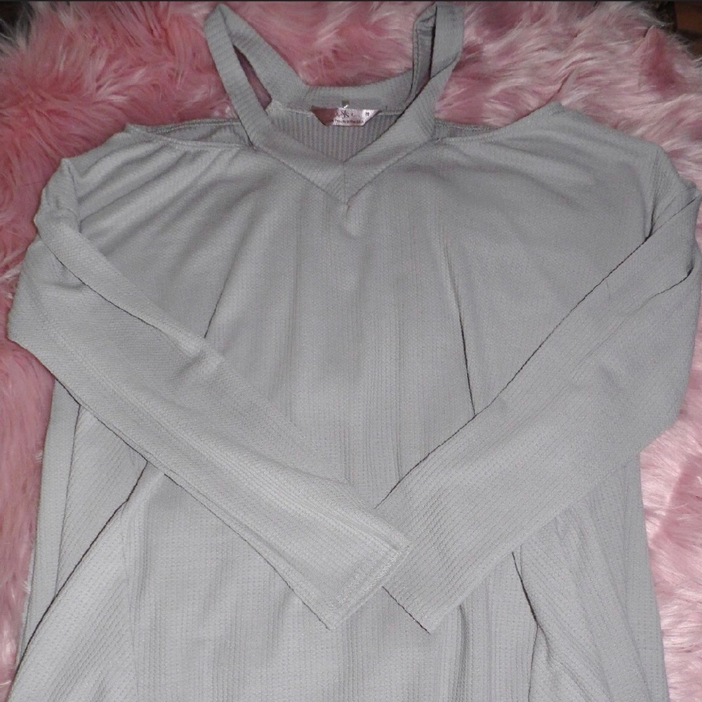 SJS cold shoulder sweater